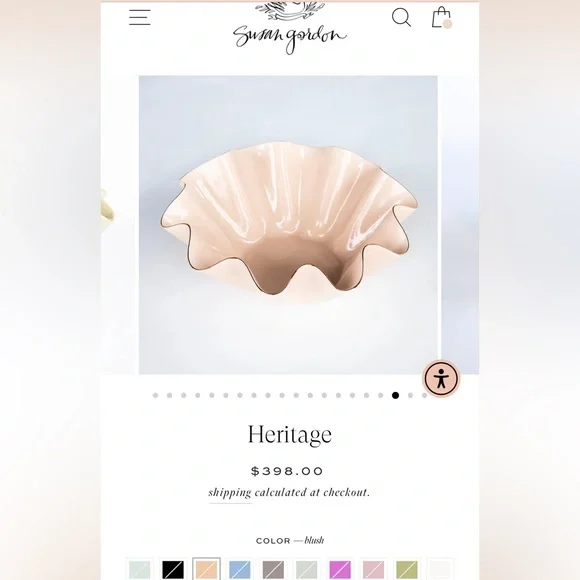 Susan Gordon Pottery Wavy Heritage Bowl in Blush - Picture 7 of 7